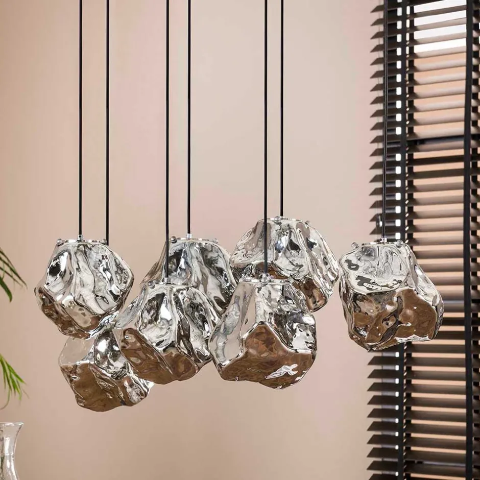 7-flammige Hängelampe in Fels Stein Optik - Domniar^Wohnen New