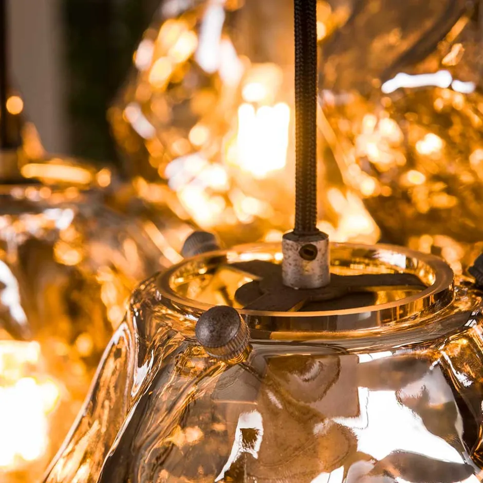 7-flammige Hängelampe in Fels Stein Optik - Domniar^Wohnen New