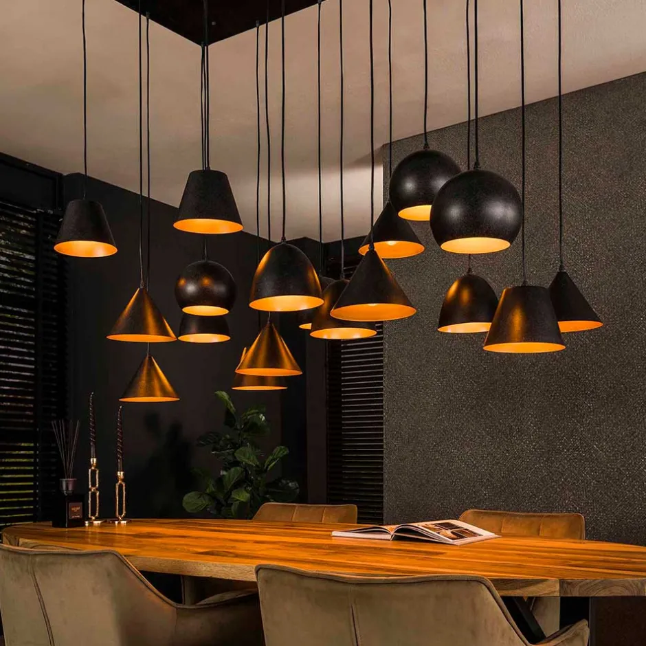 18-flammige Hängelampe in Schwarzgrau - Civetta^Wohnen Hot