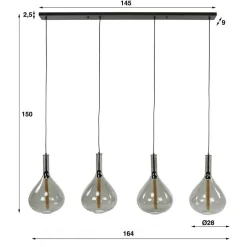 4-flammige Hängelampe mit Tropfen Form Schirmen - United^Wohnen Discount