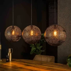 3-flammige Kugel-Hängelampe in Schwarz - Feixon^Wohnen Outlet