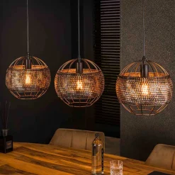 3-flammige Metall Hängeleuchte in Schwarzbraun - Casamarina^Wohnen Best