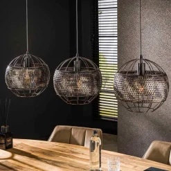 3-flammige Metall Hängeleuchte in Schwarzbraun - Casamarina^Wohnen Best