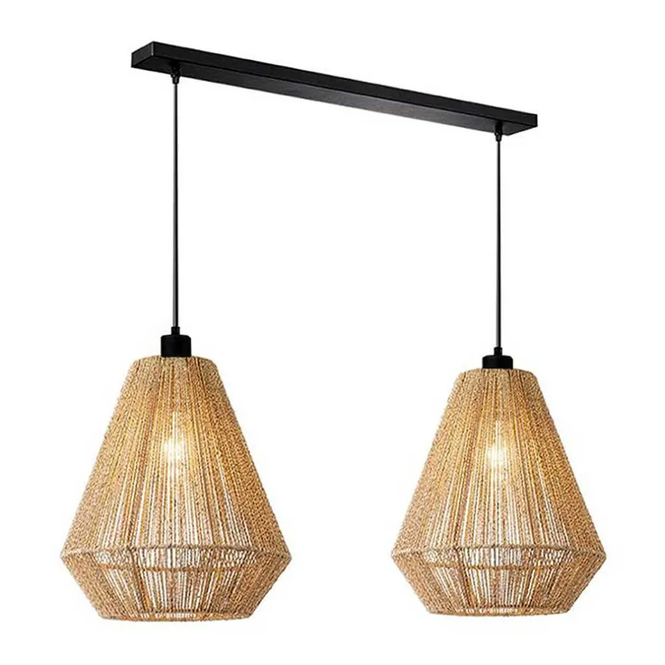 2-flammige Pendelleuchte aus Jute Natur - Navugada^Wohnen Best