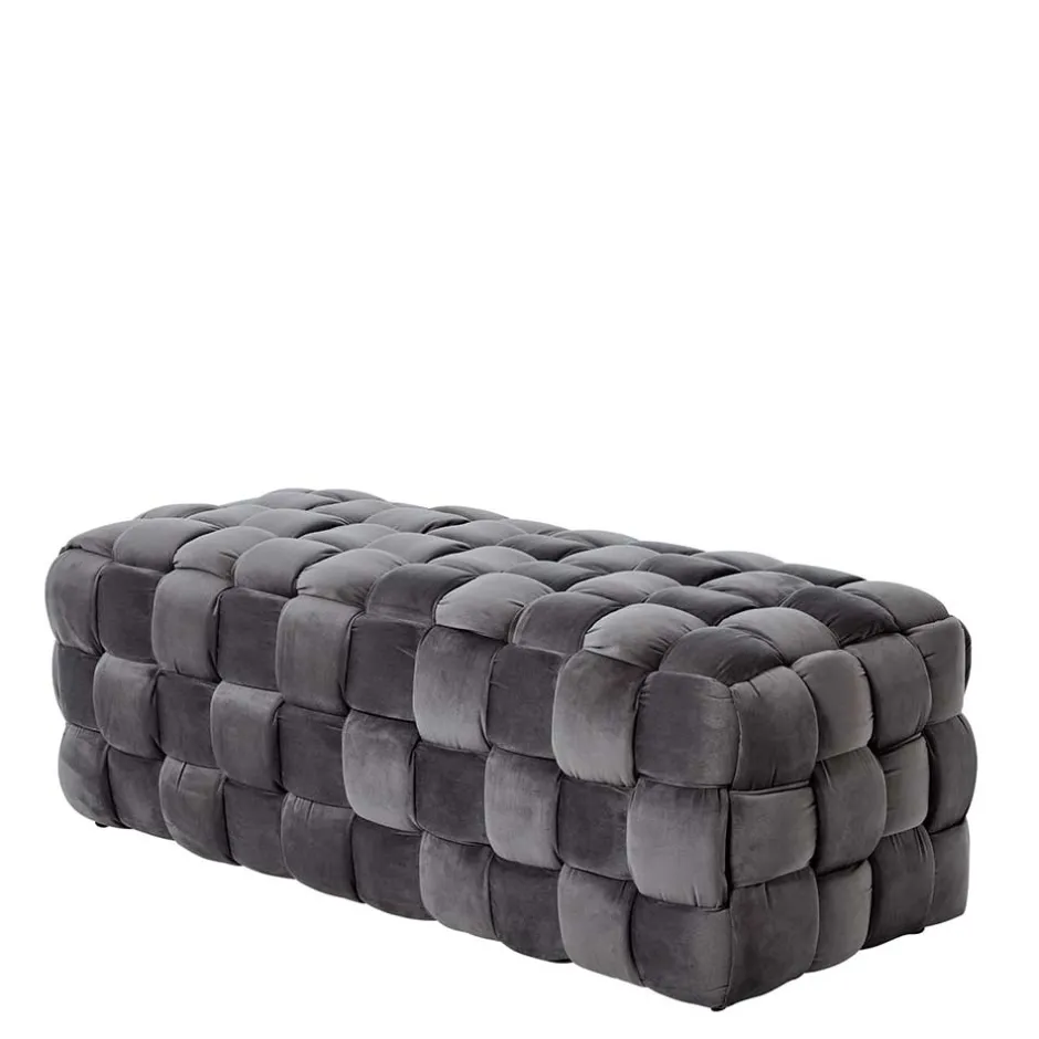 Flechtdesign Samtbank in Platingrau - Lessia^Wohnen Online