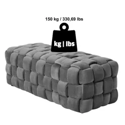 Flechtdesign Samtbank in Platingrau - Lessia^Wohnen Online