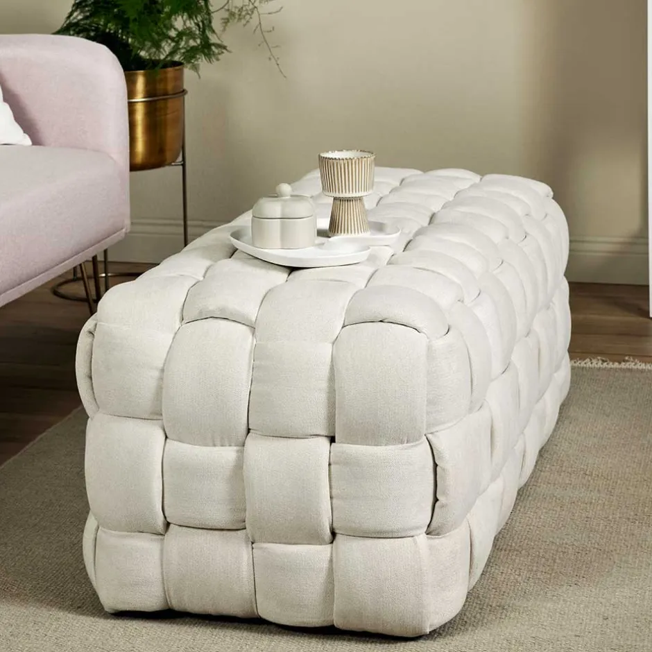 Flechtoptik Polsterbank in Cremeweiß - Vignus^Wohnen Online