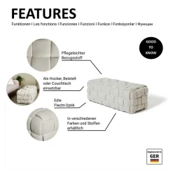 Flechtoptik Polsterbank in Cremeweiß - Vignus^Wohnen Online