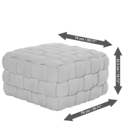 Wohnen Flechtoptik Sitzhocker in Platingrau - Lydosca