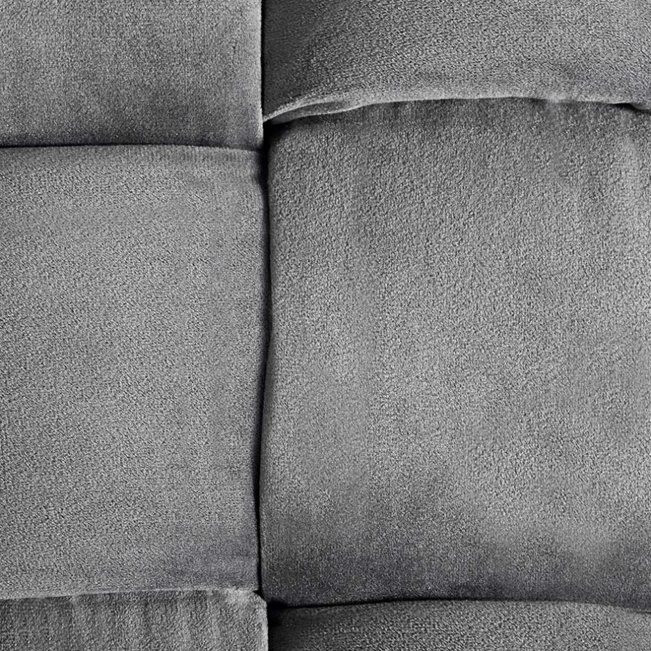 Wohnen Flechtoptik Sitzhocker in Platingrau - Lydosca