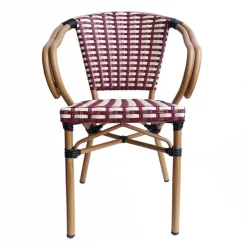 Wohnen Flechtsessel aus Kunstrattan in Rot & Weiß - Fascinoso (2er Set)