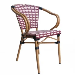 Wohnen Flechtsessel aus Kunstrattan in Rot & Weiß - Fascinoso (2er Set)