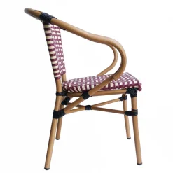 Wohnen Flechtsessel aus Kunstrattan in Rot & Weiß - Fascinoso (2er Set)