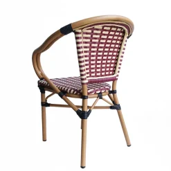 Wohnen Flechtsessel aus Kunstrattan in Rot & Weiß - Fascinoso (2er Set)