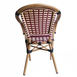 Wohnen Flechtsessel aus Kunstrattan in Rot & Weiß - Fascinoso (2er Set)