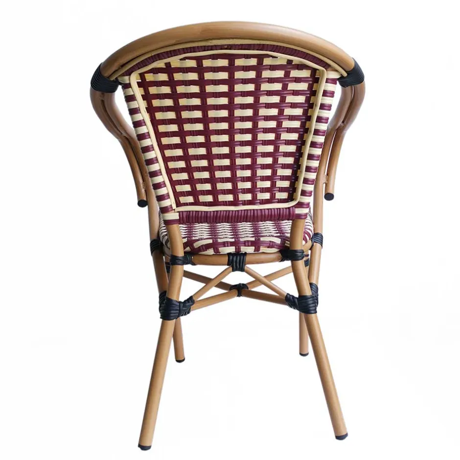 Wohnen Flechtsessel aus Kunstrattan in Rot & Weiß - Fascinoso (2er Set)