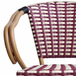 Wohnen Flechtsessel aus Kunstrattan in Rot & Weiß - Fascinoso (2er Set)