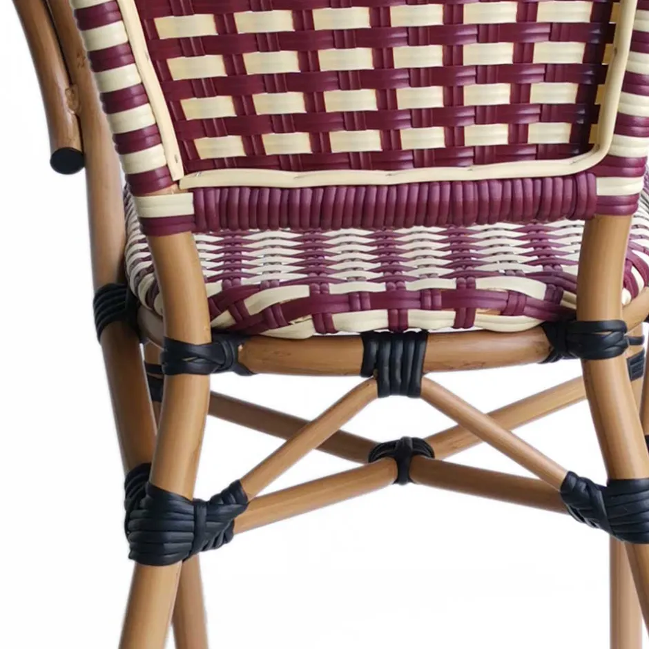 Wohnen Flechtsessel aus Kunstrattan in Rot & Weiß - Fascinoso (2er Set)