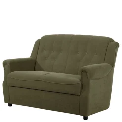 Wohnen Flockstoff Couch in Dunkelgrün - Ramira