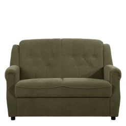 Wohnen Flockstoff Couch in Dunkelgrün - Ramira