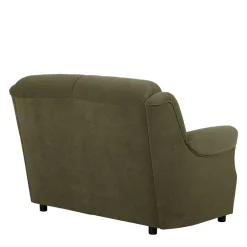 Wohnen Flockstoff Couch in Dunkelgrün - Ramira