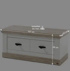 Wohnen Flur Garderobe & Bank & Schrank - Nedita (dreiteilig)