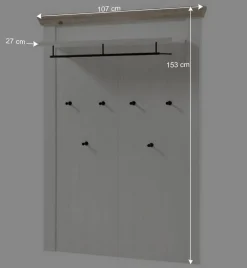 Wohnen Flur Garderobe & Bank & Schrank - Nedita (dreiteilig)