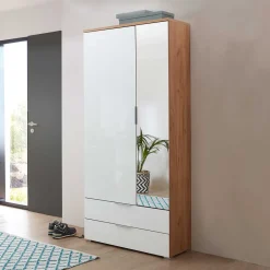 Flur Garderobenschrank in Weiß & Eiche - Reestyl^Wohnen Best