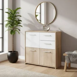 Wohnen Flur Kommode Aaron in Eiche Sonoma