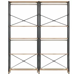 Wohnen Flur Regal Garderobe in Akazie & Schwarz - Ricinga