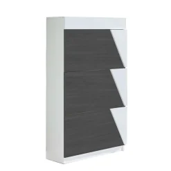 Wohnen Flur Schuhkipper in Weiß & Schwarzgrau - Vimal