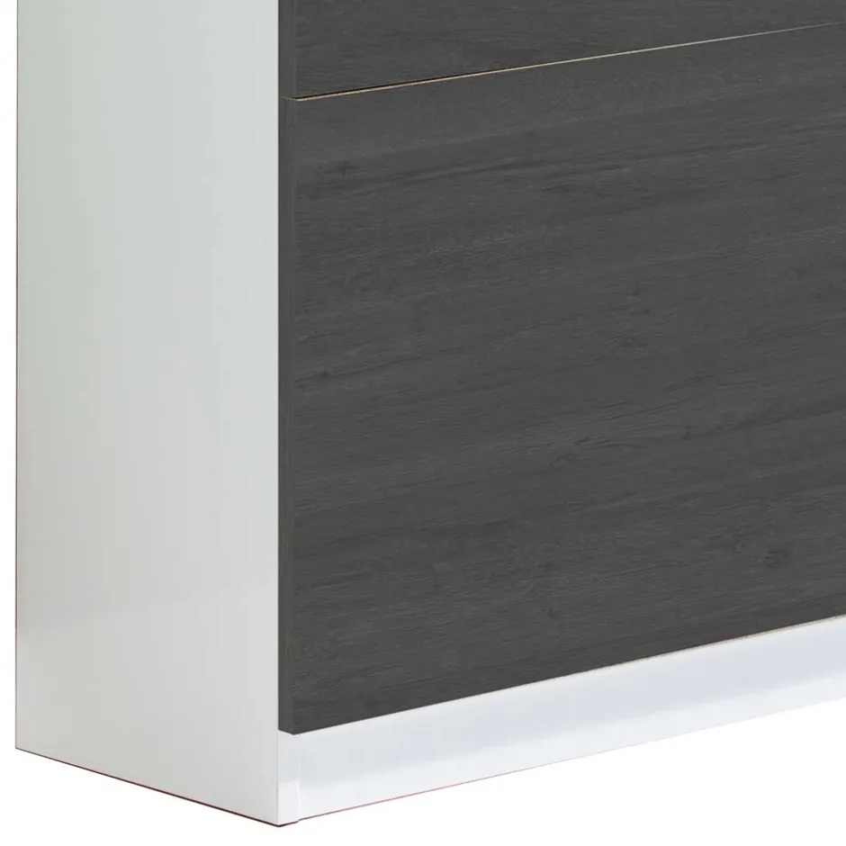 Wohnen Flur Schuhkipper in Weiß & Schwarzgrau - Vimal