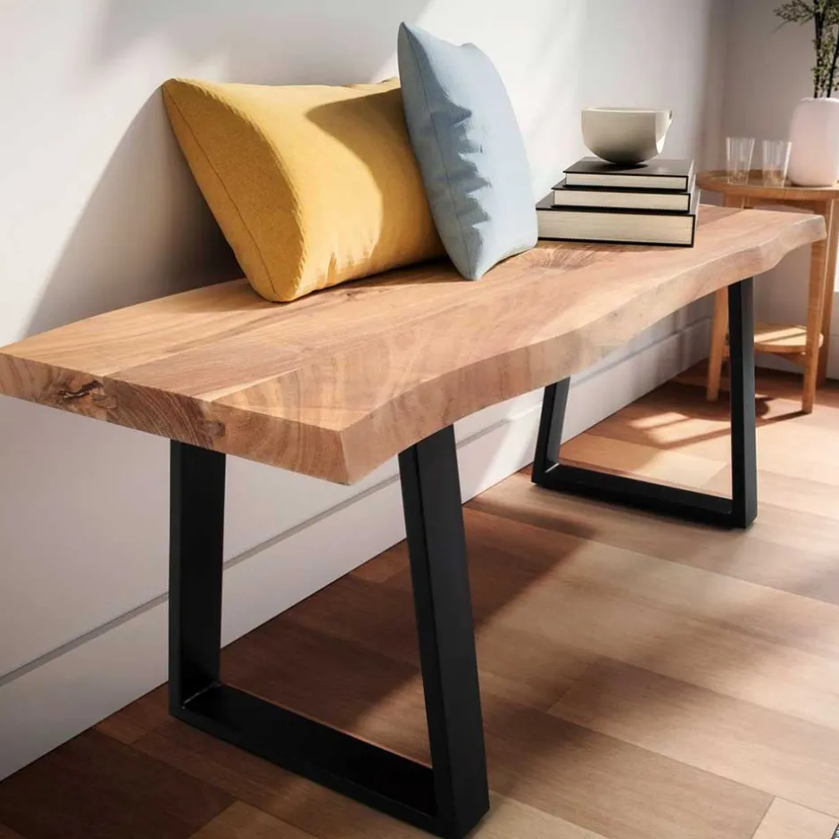 Wohnen Flur Sitzbank mit Baumkante Akazie - Pamela