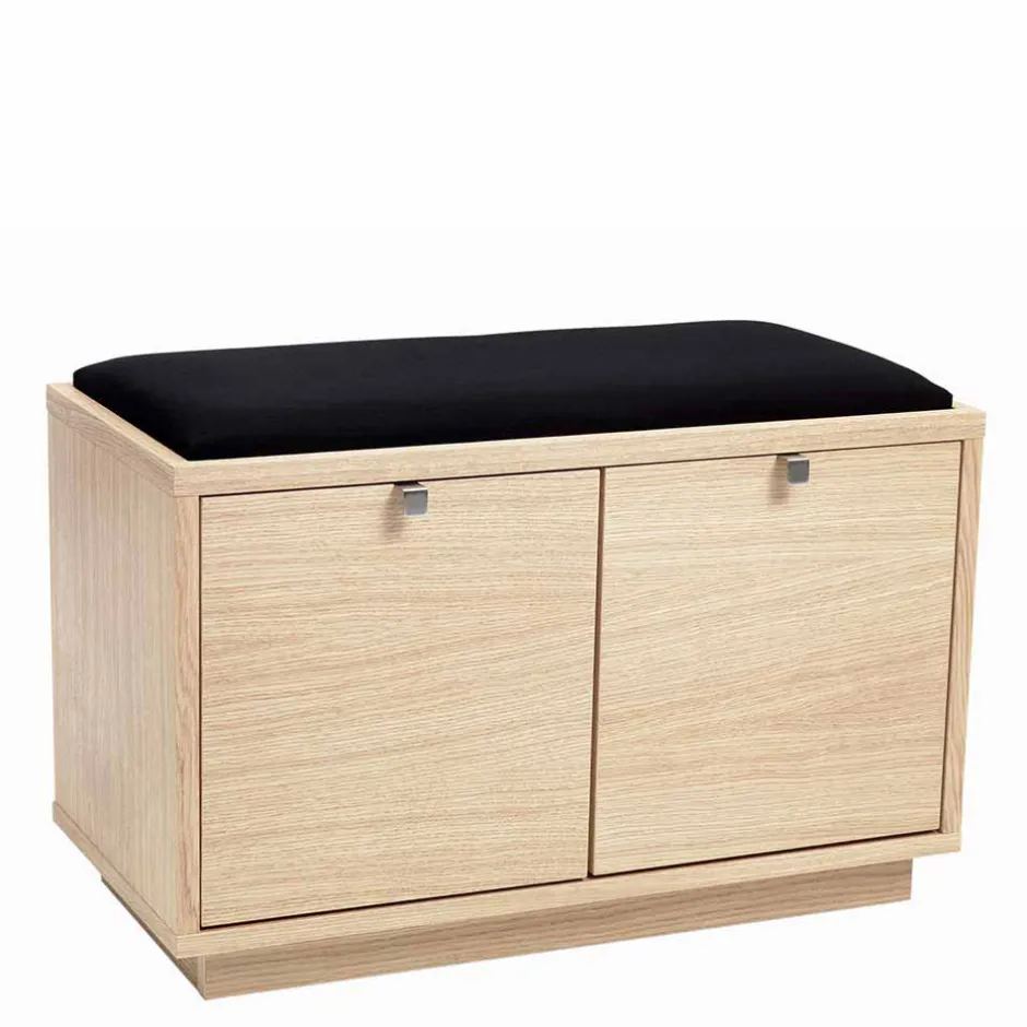 Wohnen Flur Sitzbank Vaxos mit Eiche furniert und lackiert