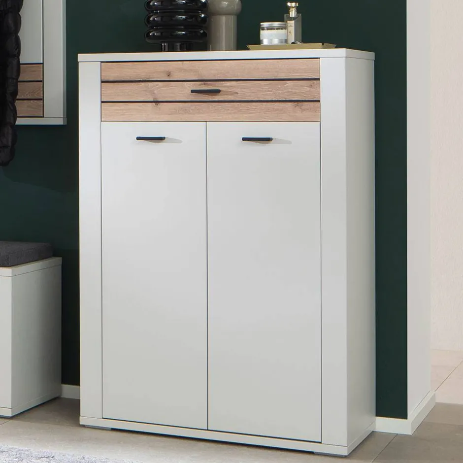 Wohnen Flur Vertiko in Lichtgrau mit Wildeiche - Ballina