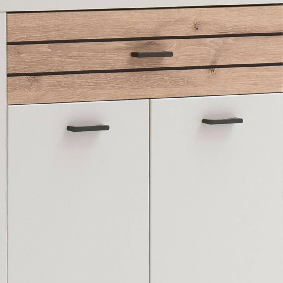 Wohnen Flur Vertiko in Lichtgrau mit Wildeiche - Ballina