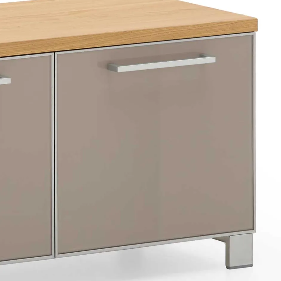 Wohnen Flurbank Diecca mit Taupe Glas