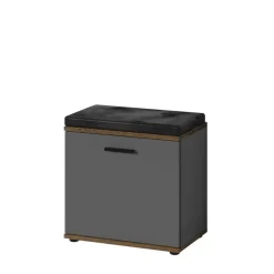 Wohnen Flurbank in Anthrazit und Altholz Optik - Vlatu