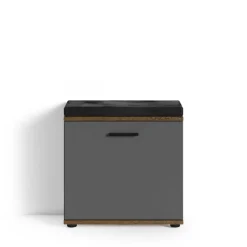 Wohnen Flurbank in Anthrazit und Altholz Optik - Vlatu