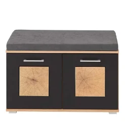 Wohnen Flurbank mit Doppeltür in Schwarz & Wildeiche NB - Zelio