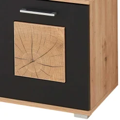 Wohnen Flurbank mit Doppeltür in Schwarz & Wildeiche NB - Zelio