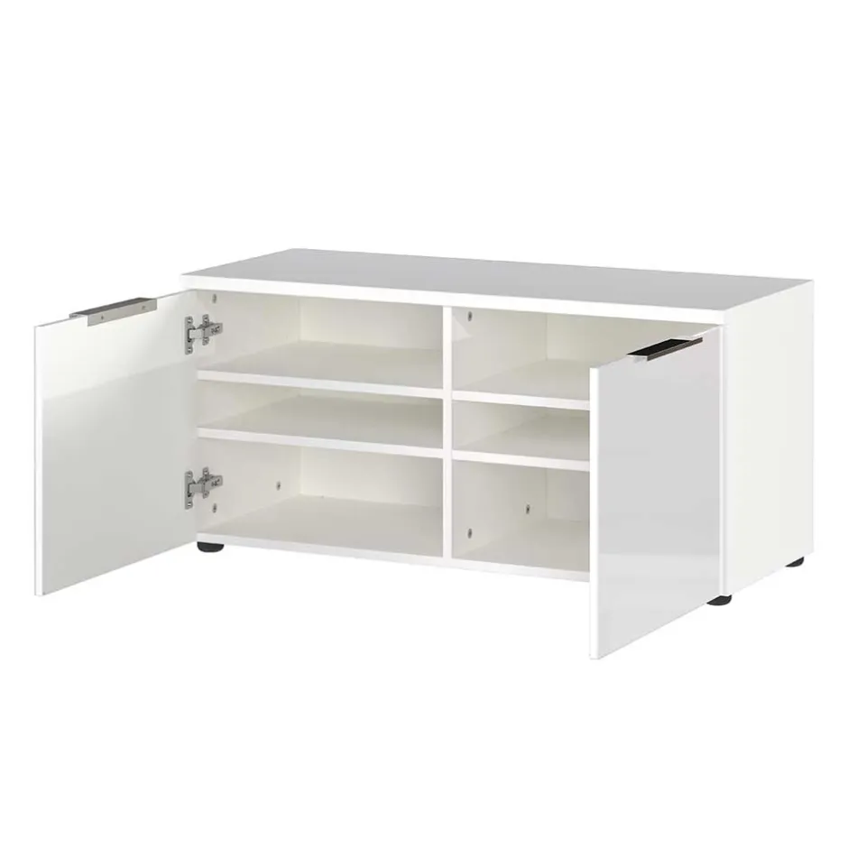 Flurbank mit Türen in Weiß mit Glasfront - Kofi^Wohnen Clearance