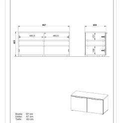 Flurbank mit Türen in Weiß mit Glasfront - Kofi^Wohnen Clearance
