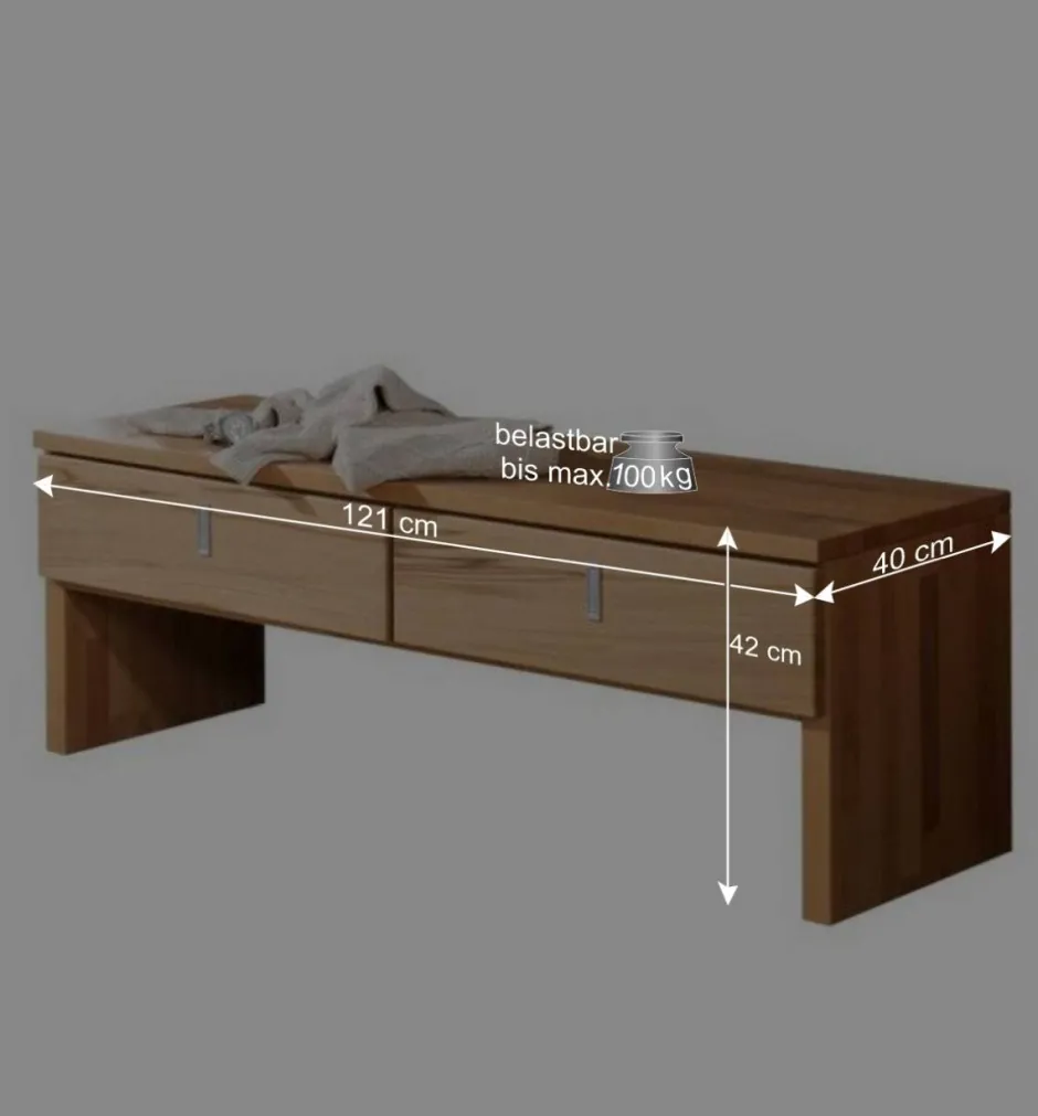 Flurbank Wislama aus Kernbuche Massivholz^Wohnen Best