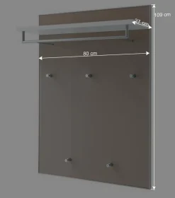 Wohnen Flurgarderobe Srocca in Taupe Glas beschichtet