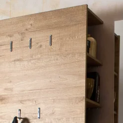 Wohnen Flurgarderobenset Grasido in Weiß Hochglanz Eiche (dreiteilig)