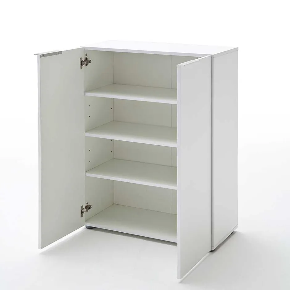 Wohnen Flurgarderobenset Grasido in Weiß Hochglanz Eiche (dreiteilig)