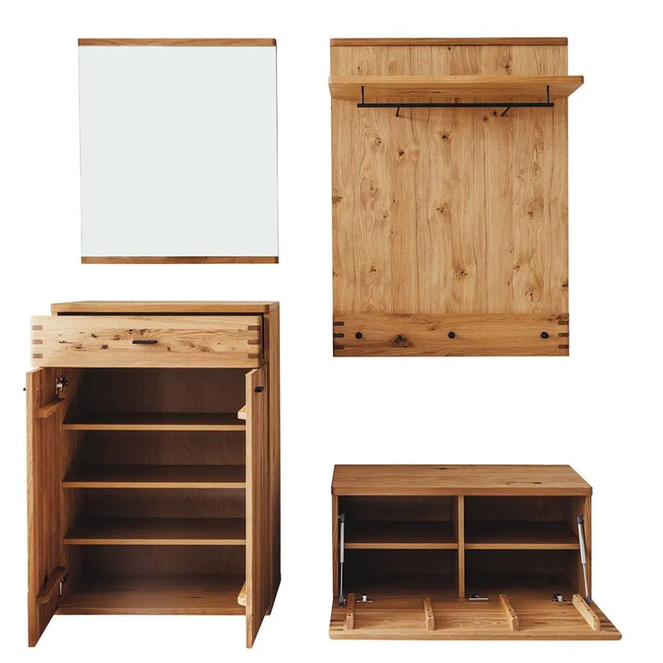 Wohnen Flurmöbel Kombination teilmassiv - Manaus (vierteilig)