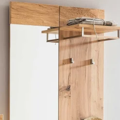 Wohnen Flurmöbel Set mit Furnier Balkeneiche Macusos & Glas Anthrazit (vierteilig)