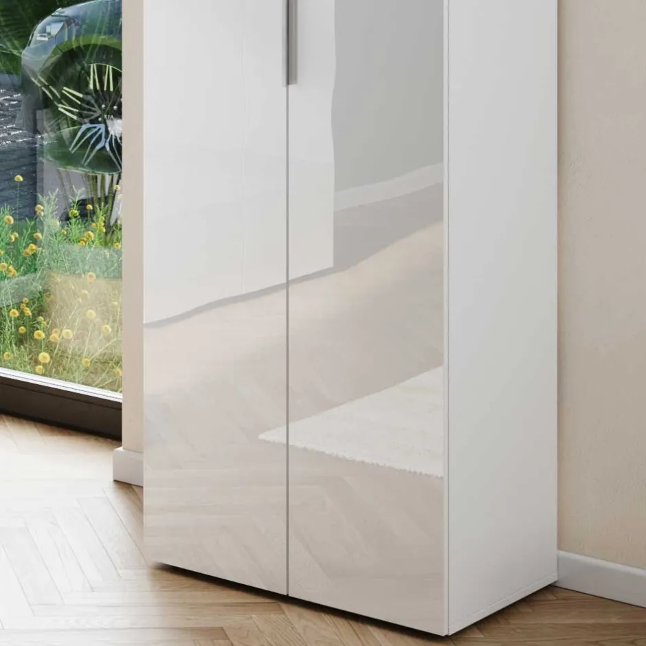 Flurschrank mit Glasfront in Weiß - Kofi^Wohnen New